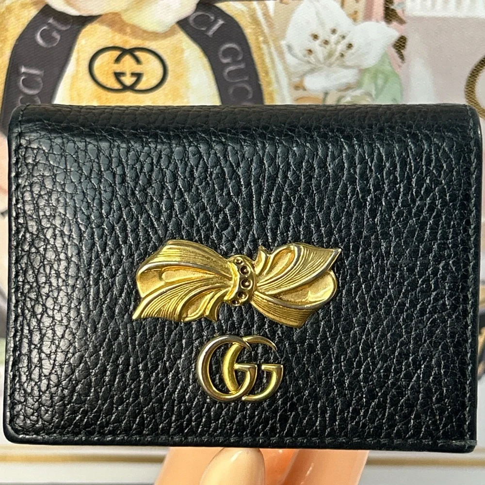 GUCCI GG Marmont Bow Leather Compact Wallet 🤩🔥 - Picture 4 of 17